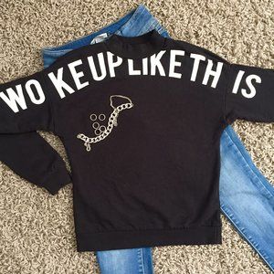 (4/$20) H&M Black Crew Neck Sweatshirt